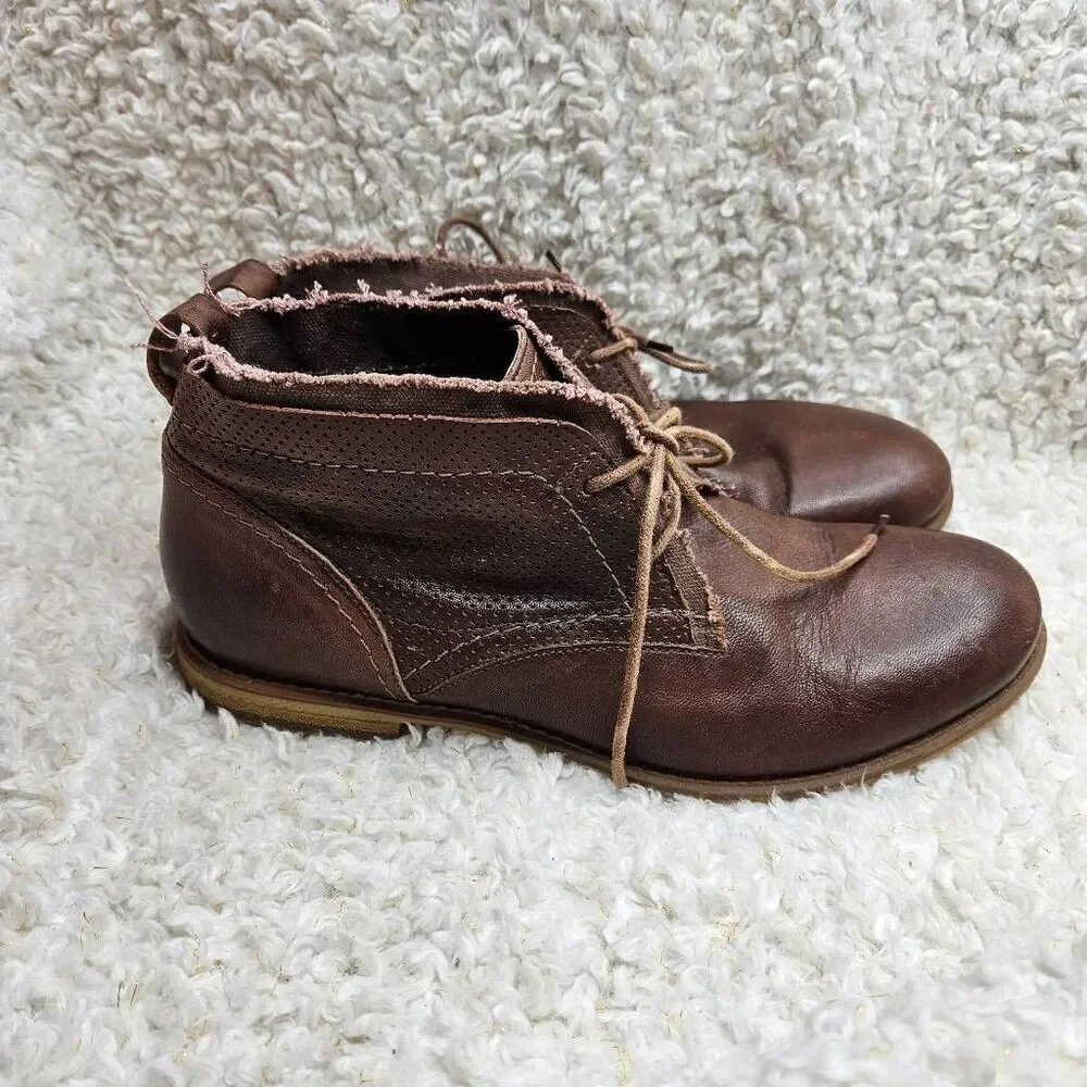 Liebeskind Berlin‎ Briwn Leather Laceup Ankle Boots sz 40
